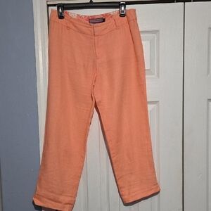 Vineyard Vines Peach Linen Cropped Pants